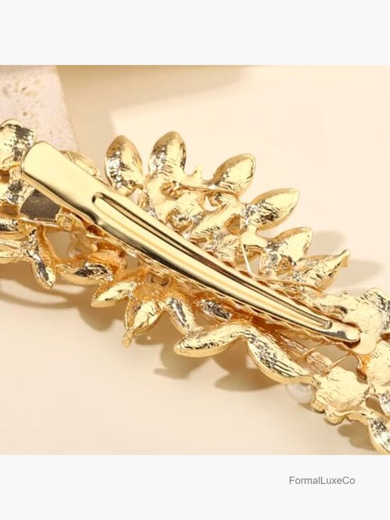 Crystal Rhinestone Pearl Hair Comb Gold Wedding Hair Pins Accessory main image 4
